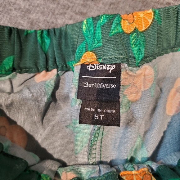 Disney One Universe Girls Skort 5T Green with Oranges Minnie Mouse Heads Rayon - Picture 3 of 5